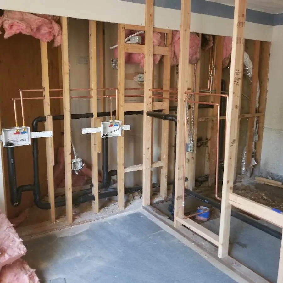 Copper pipe rough-in and plumbing installation in Stillwater